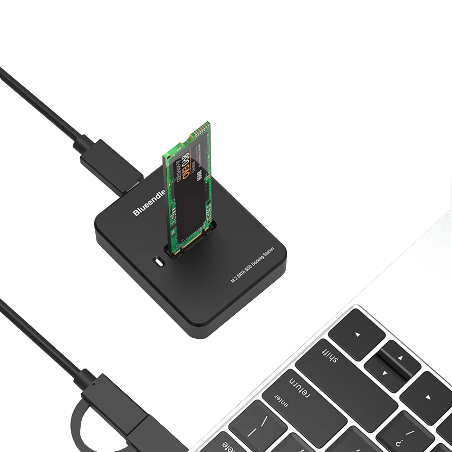 

Док-станция для жесткого диска M.2 Box Base Адаптер SATA/NVMe SSD Двойной протокол Твердотельный мобильный жесткий диск Корпус USB C