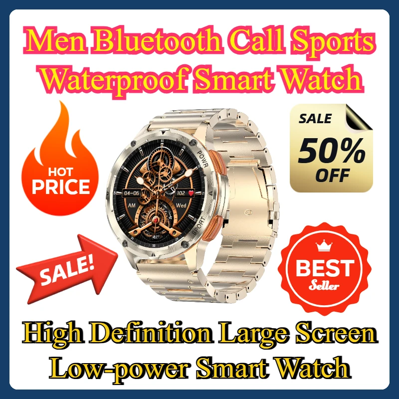 High Definition Large Screen Low-power Smart Watch Men Bluetooth Call Sports Waterproof Smart Watch