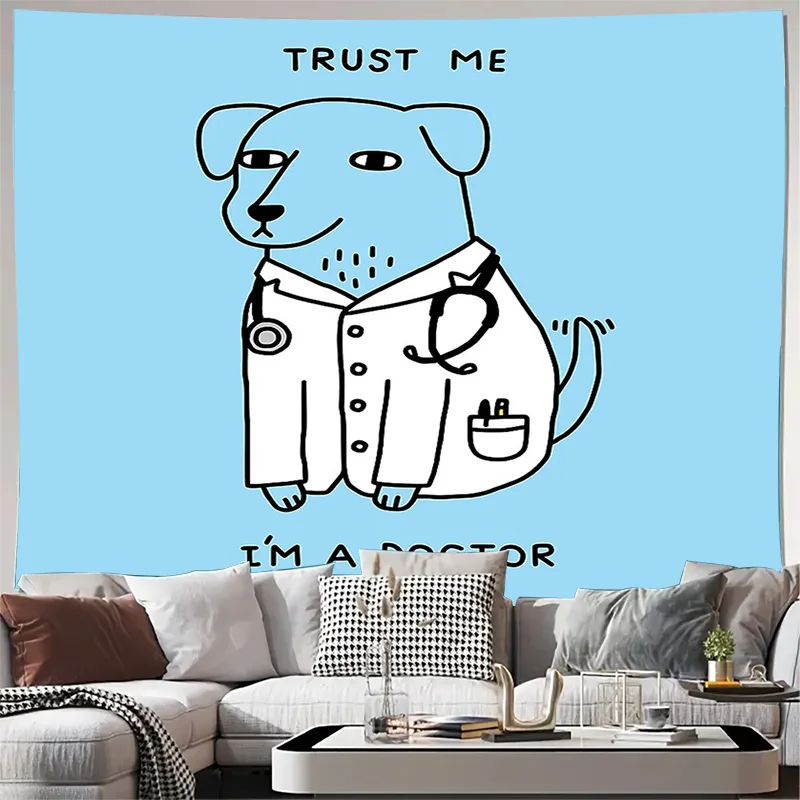 

Гобелен для собак, настенный декор с милым щенком, подарок для любителей домашних животных, эстетический декор для комнаты, настенное искусство с животными, домашний декор, предметы первой необходимости для комнаты в общежитии C