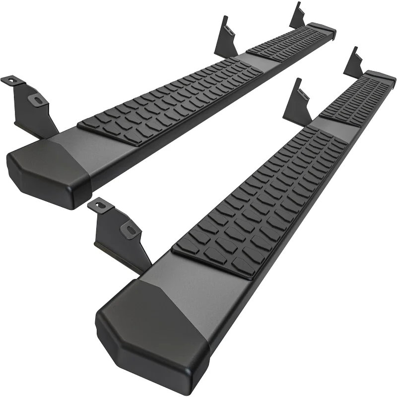 Estribos de 6 pulgadas, escalones laterales compatibles con Toyota Tacoma 2005-2023, doble cabina y tripulación, barras Nerf de aluminio con textura negra