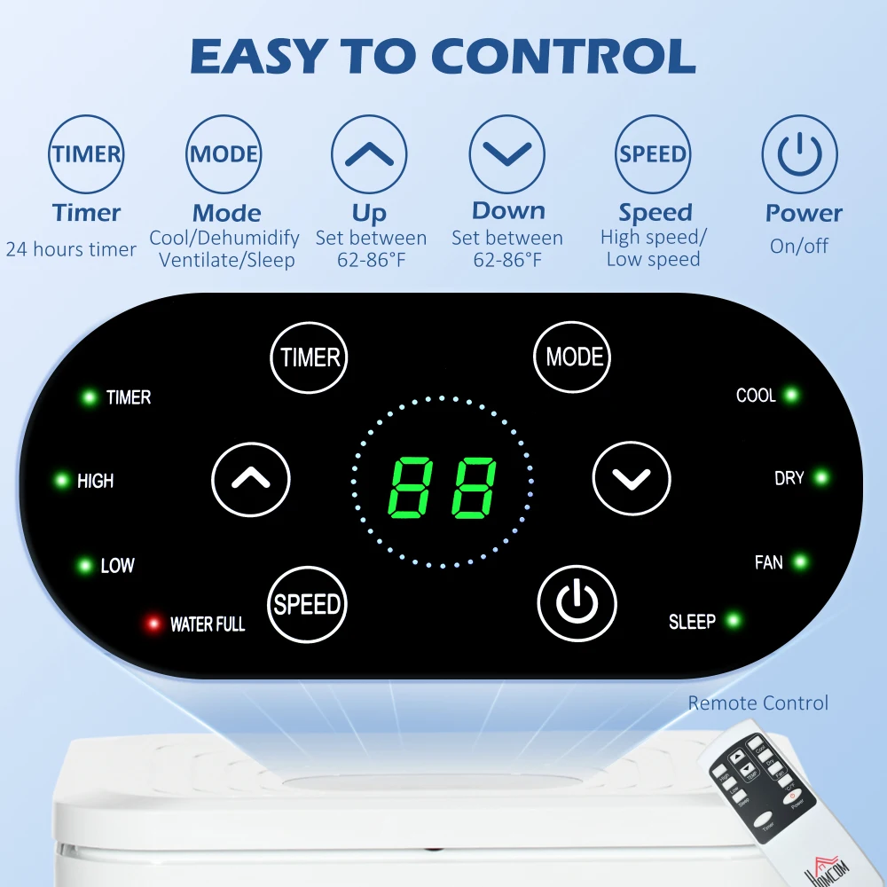 8000 BTU Tragbare Klimaanlage, Klimaanlagenventilator, Mini-Kühler, Haushaltskühlung, Luftentfeuchter und Ventilator für Räume bis zu 344 Quadratfuß