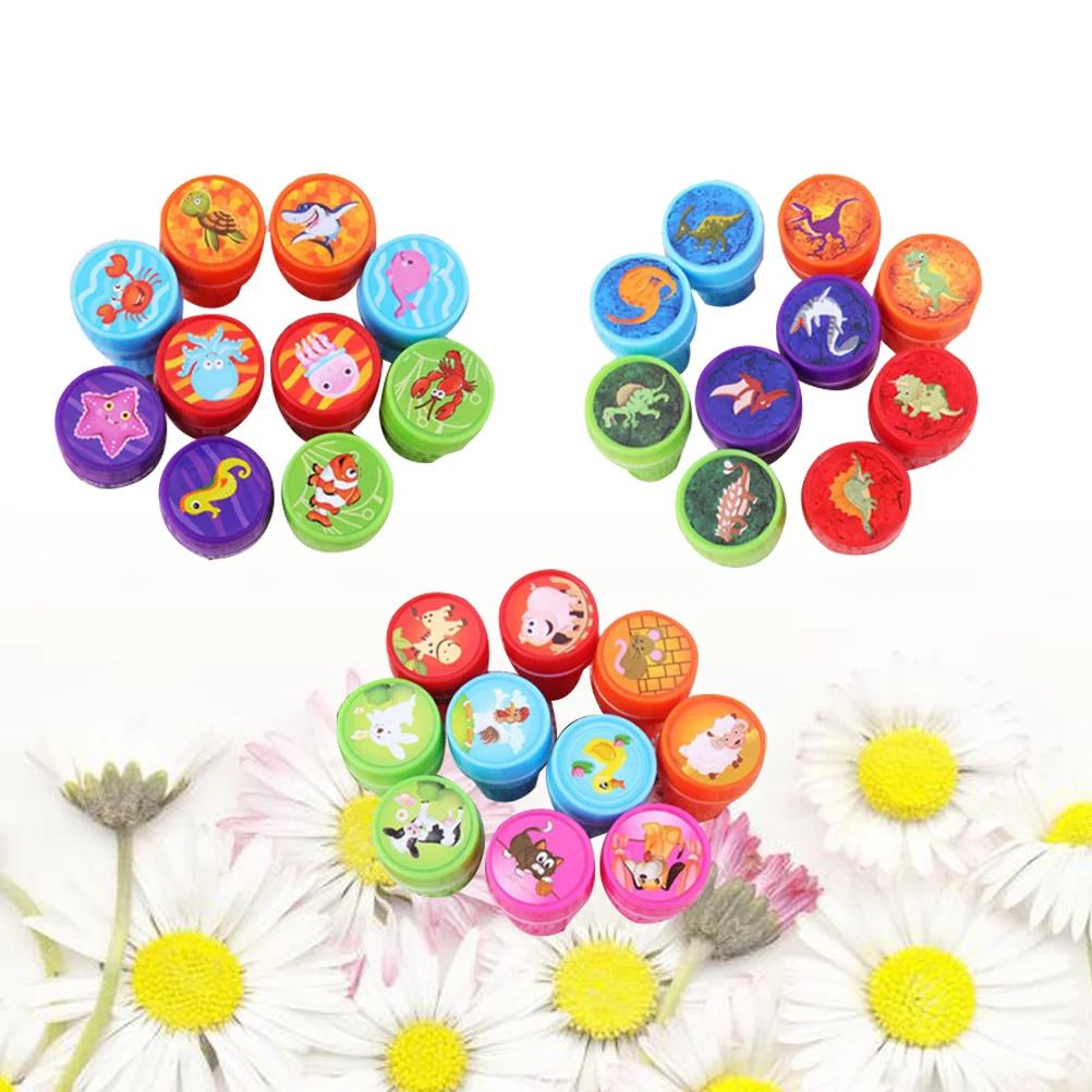 

30 Pcs Stamp Animal Dinosaur Stamper for Kids Cute Cartoon 30PCS Assorted Self-ink Child