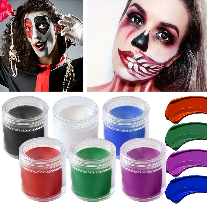10g Body & Face Painting Makeup,Easy Apply & Remove,Non-Toxic,Long-Lasting Face PaintingFor Halloween Cosplay Party Stage
