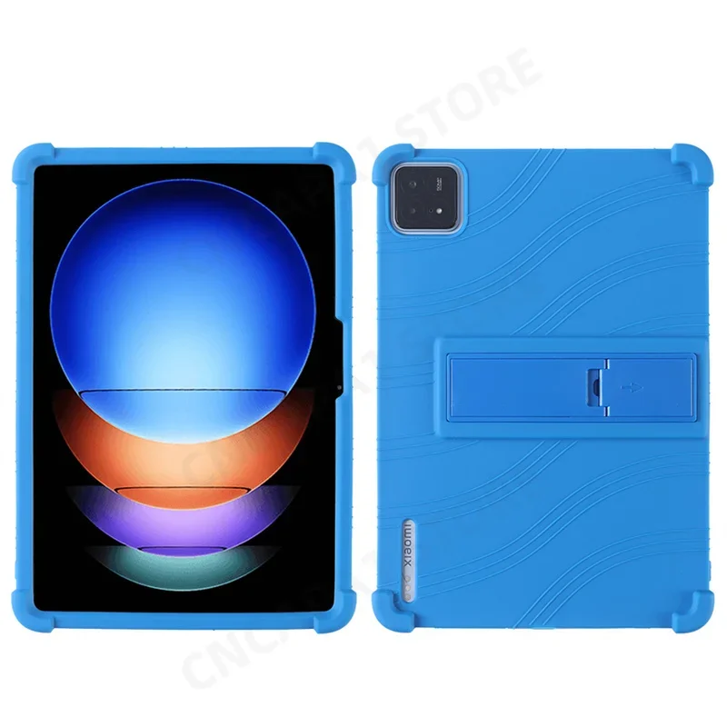 Funda de silicona gruesa con soporte para Xiaomi Pad 6S Pro 2024, Protector suave a prueba de golpes para Tablet PC de 12,4 pulgadas, 4 colores