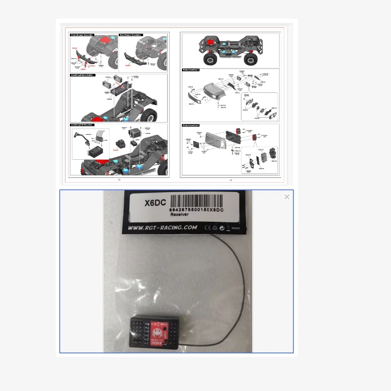 RGT Original Spare Parts R86468 Receiver Box X6DC Rexeiver For EX86150 EX86190 EX86130 4WD 1/10 RC Crawler Model Car