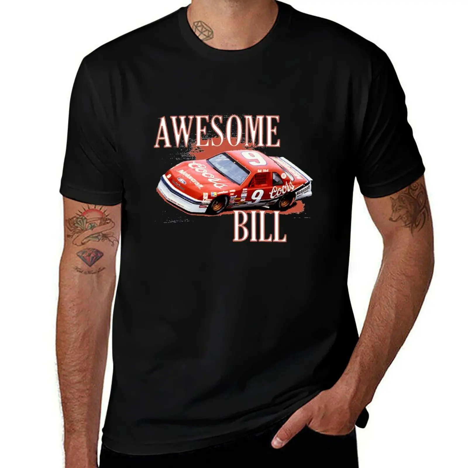

Vintage N a s c a r Bill Elliott T-Shirt Basic Breathable Solid Color T-Shirt
