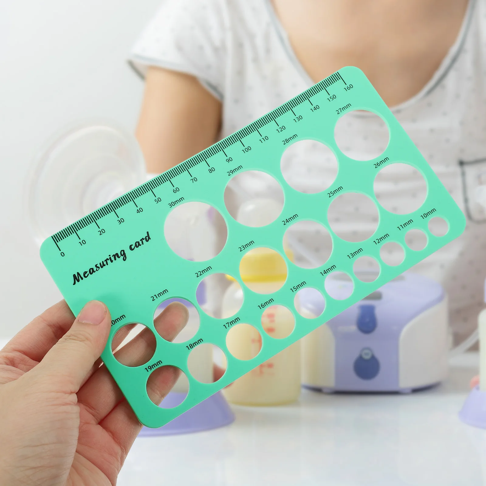 

1 set 1 Set Measurement Tool For Flanges Compact Size Sizing Card Portable Accurate Easy Carry Flange Measure Breast