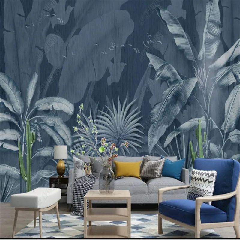 

Nordic Home Decor Mural Tropical Plant Forest Wallpaper for Living Room TV Sofa Background Wall Papers Decoration Painting