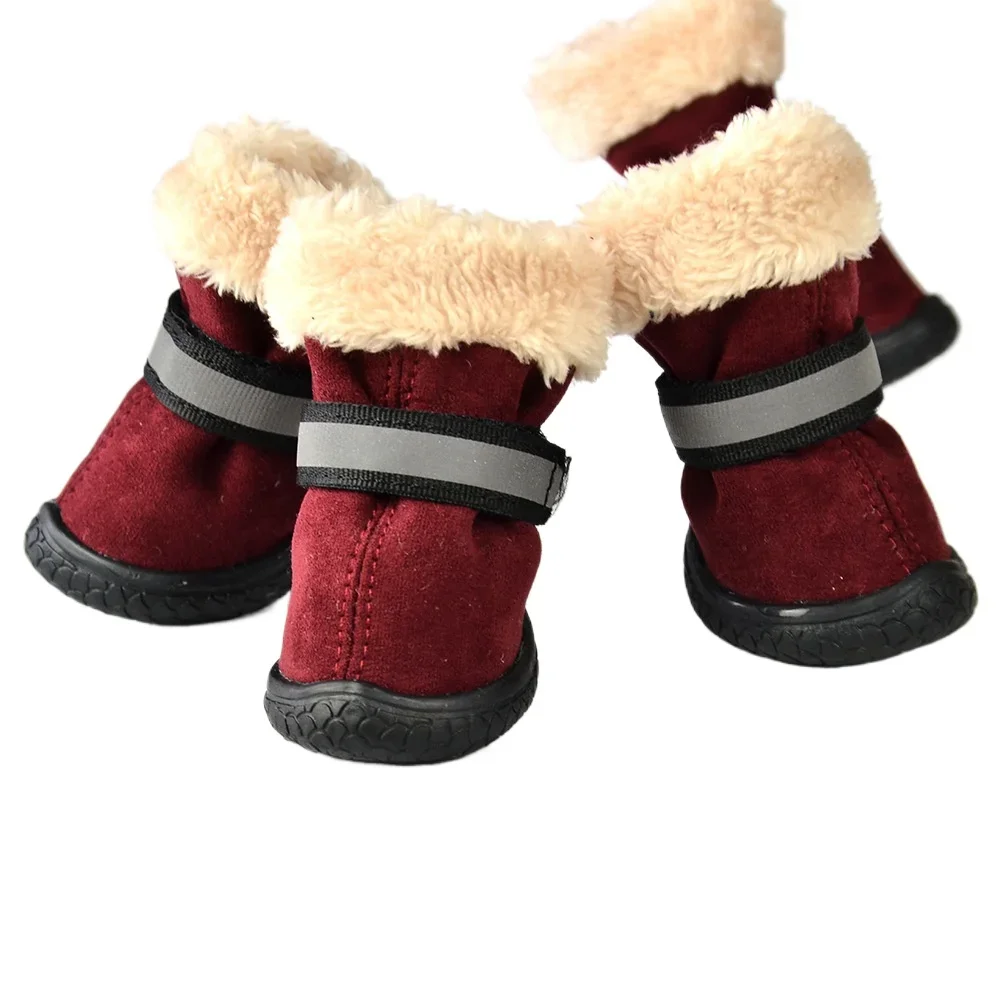 New Reflective Strap Decorated Pet Snow Boots Dog Shoes Dog Boots