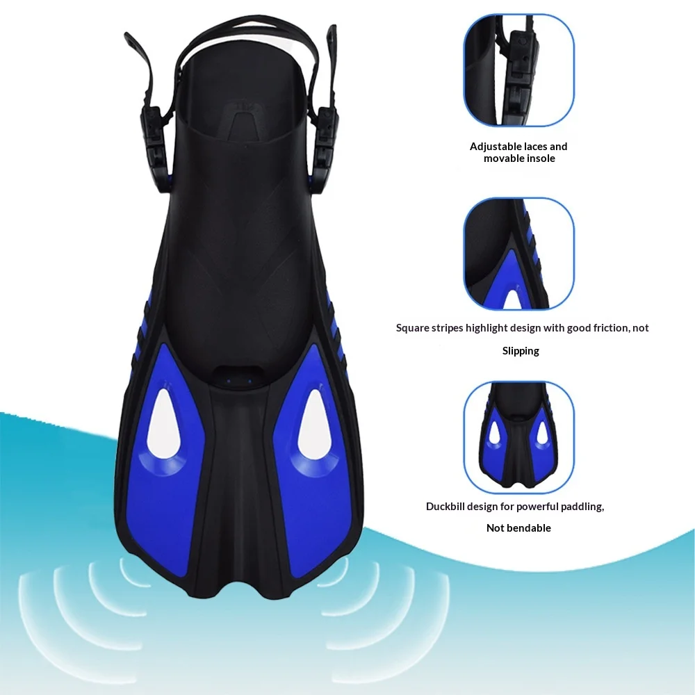 Snorkeling Set Diving Mask & Snorkel Adult Fins with Adjustable Open-Heel Design Professional Freestyle Swimming