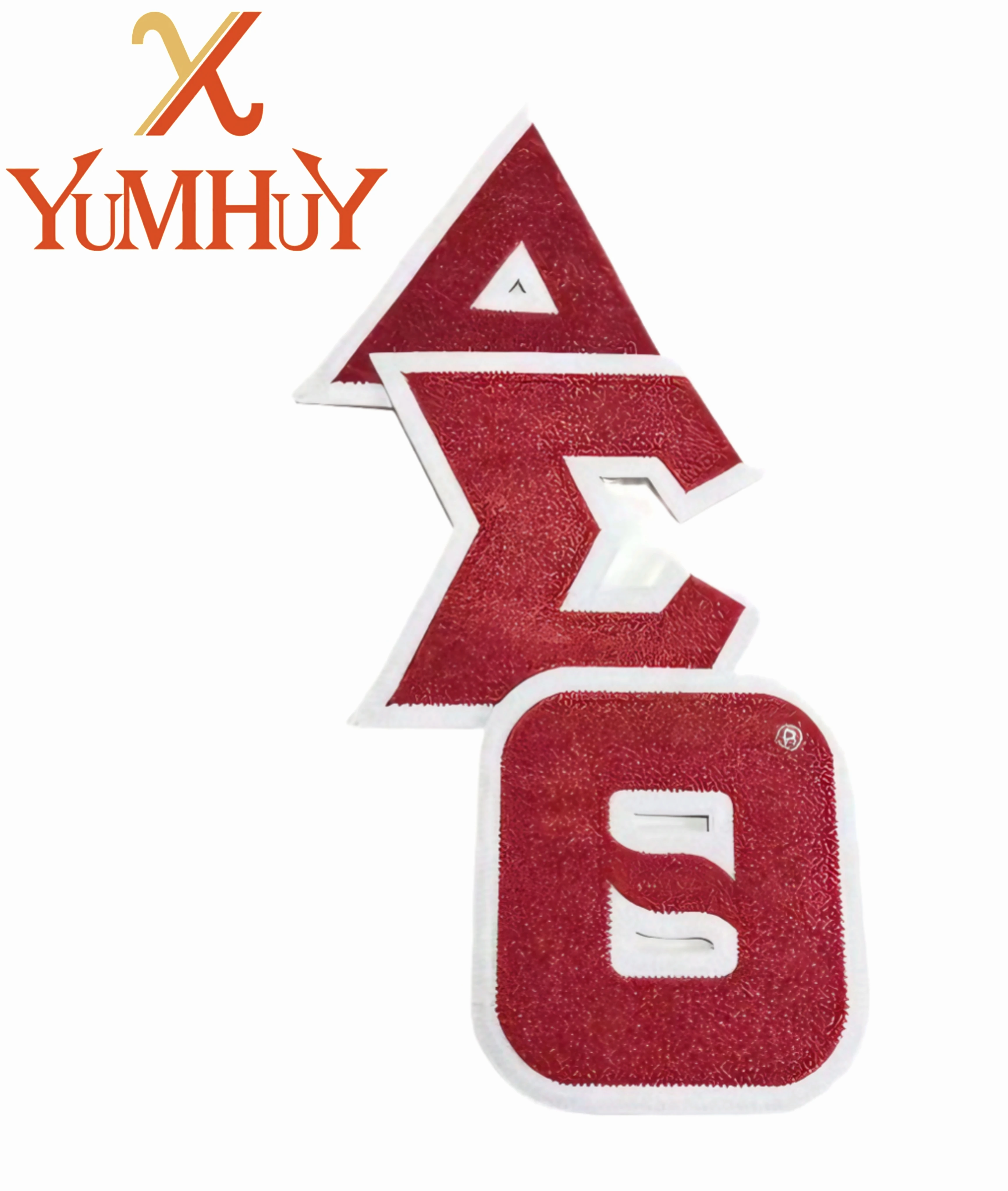 

Glittering Leather Greek Letters Embroidered Patches, Iron-On Embroidered Patches