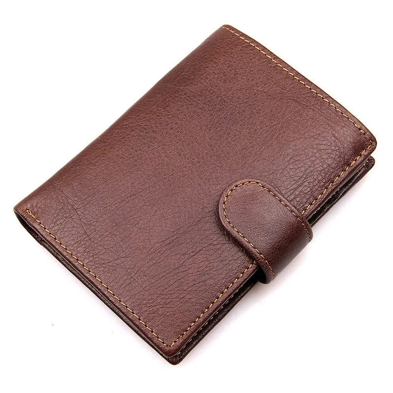 Genuine Leather Tri-fold Holder Holder, Short Cowhide Men's Wallet, RFID Anti-theft Coin Purses Card & Id Holders Male Wallet