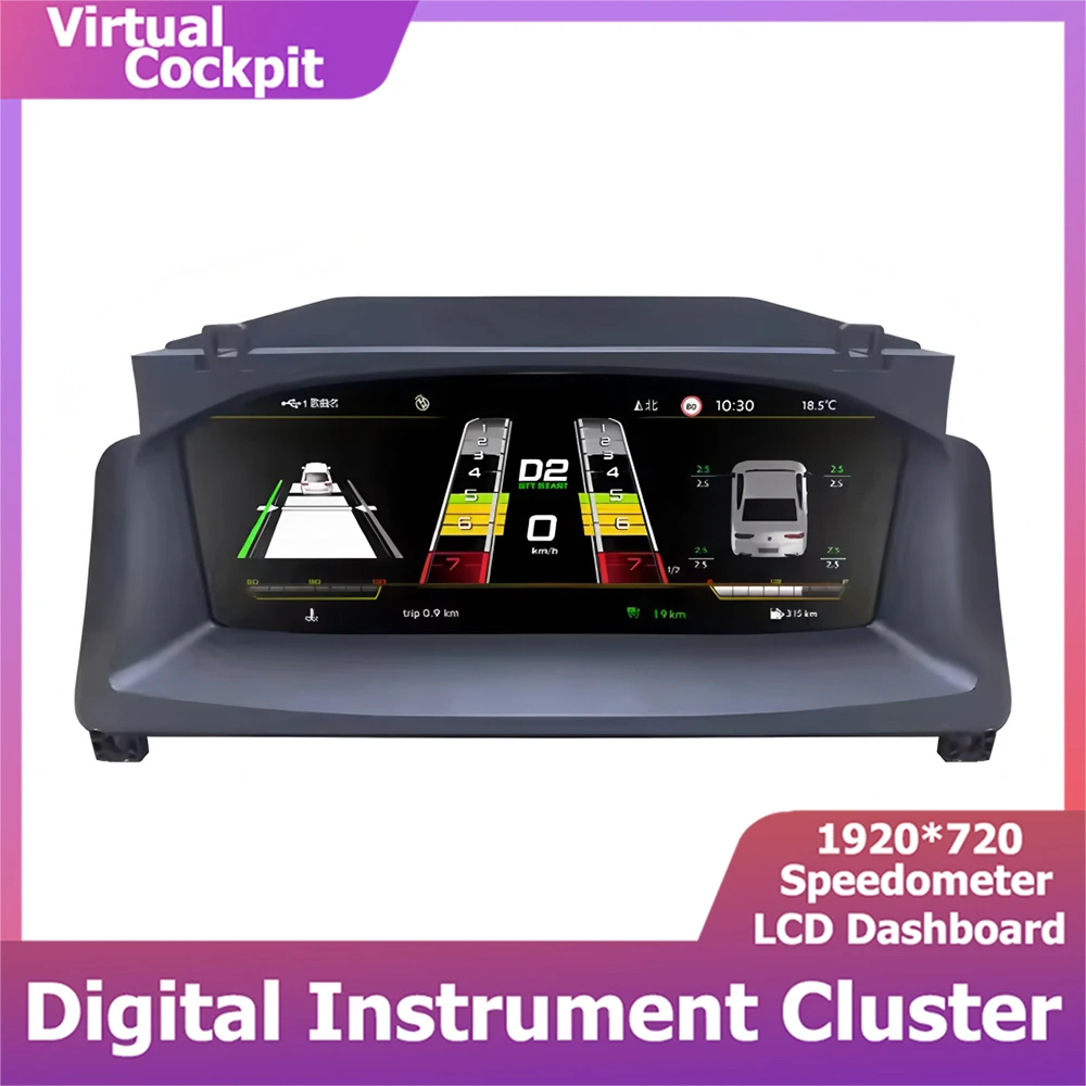 12.3'Digital LCD Panel Instrument Cluster Speedometer For VW Transporter T5 T6 Van Virtual Cockpit Dashboard Gauge Odometer HDMI