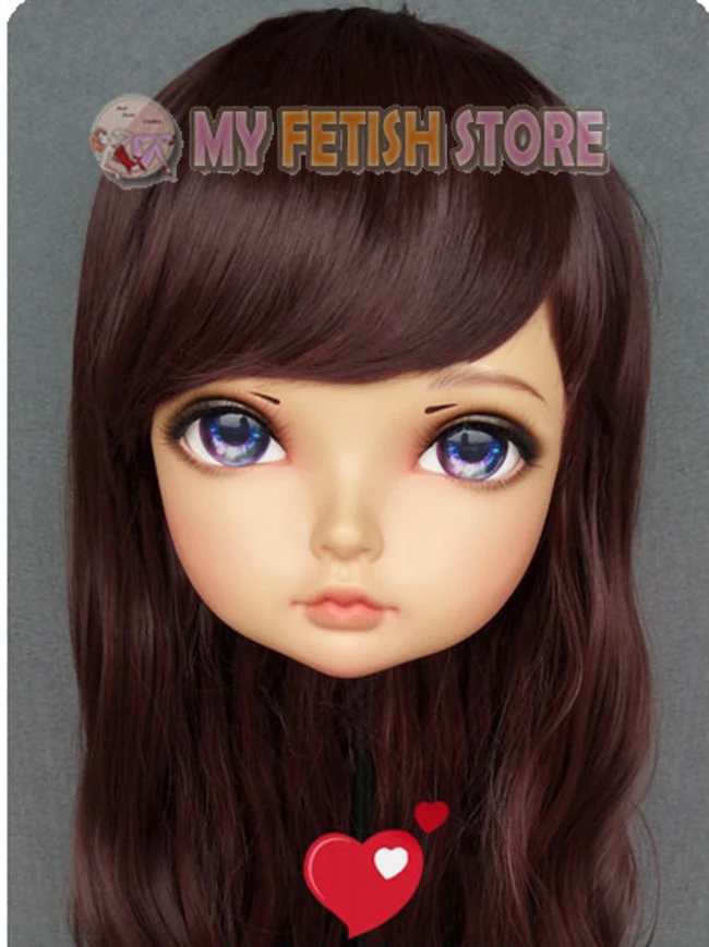 (GL331) femme douce fille résine demi-tête Kigurumi BJD yeux Crossdress Cosplay japonais Anime rôle Lolita masque avec yeux et perruque