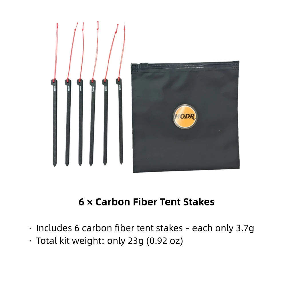 [HODR] Carbon Peg Tentharingen Koolstofvezel 12 cm 3,7 g Ultralight Backpacken Tentspijkers Outdoor Kampeeruitrusting Wandelen