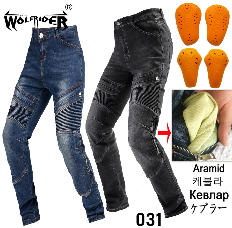 

2022 Men Motorcycle Pants Aramid Motorcycle Jeans Protective Gear Riding Touring Motorbike Trousers Motocross Jeans WF-31