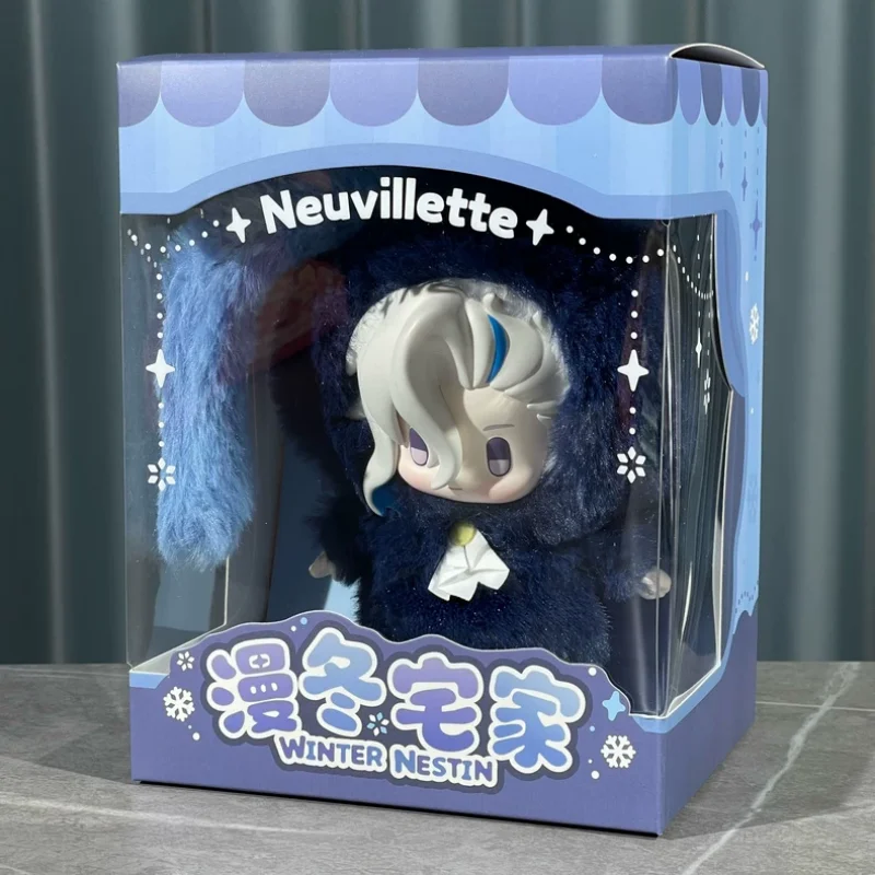 In Stock Zhongli Tartaglia Neuvillette Official Genshin Impact Long Winter Home Series Plush Keychain Cosplay-Themed Collectible