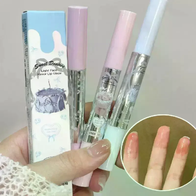 HERORANGE フラットスポンジヘッド リップグロス 保湿ミラーリップグレイズ 長持ち 防水 リッププランピングティント カップに付かないメイク