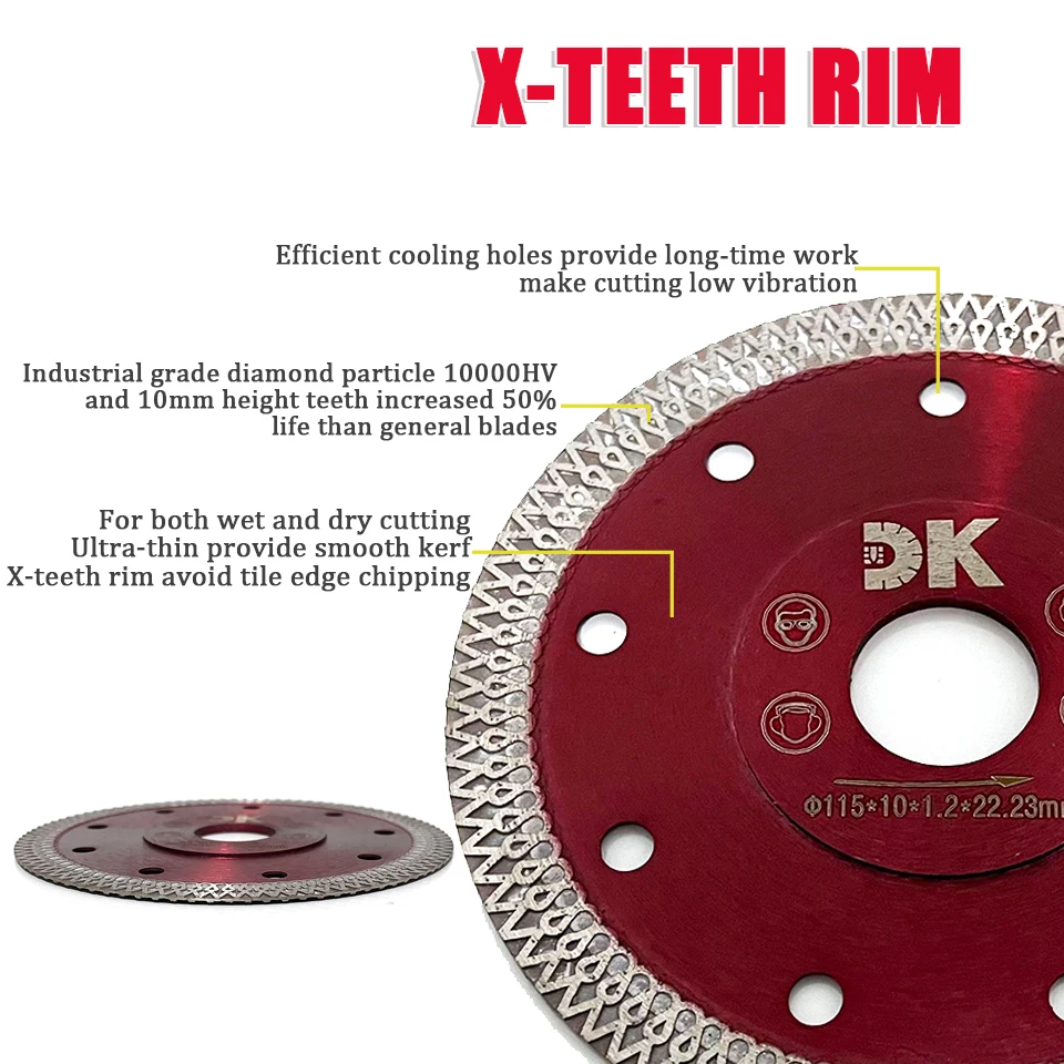 5Pc 4.5'' Super Thin Diamond Saw Blades for Angle Grinder Diamond Tile Blade for Cutting Ceramic Granite Marble Tile