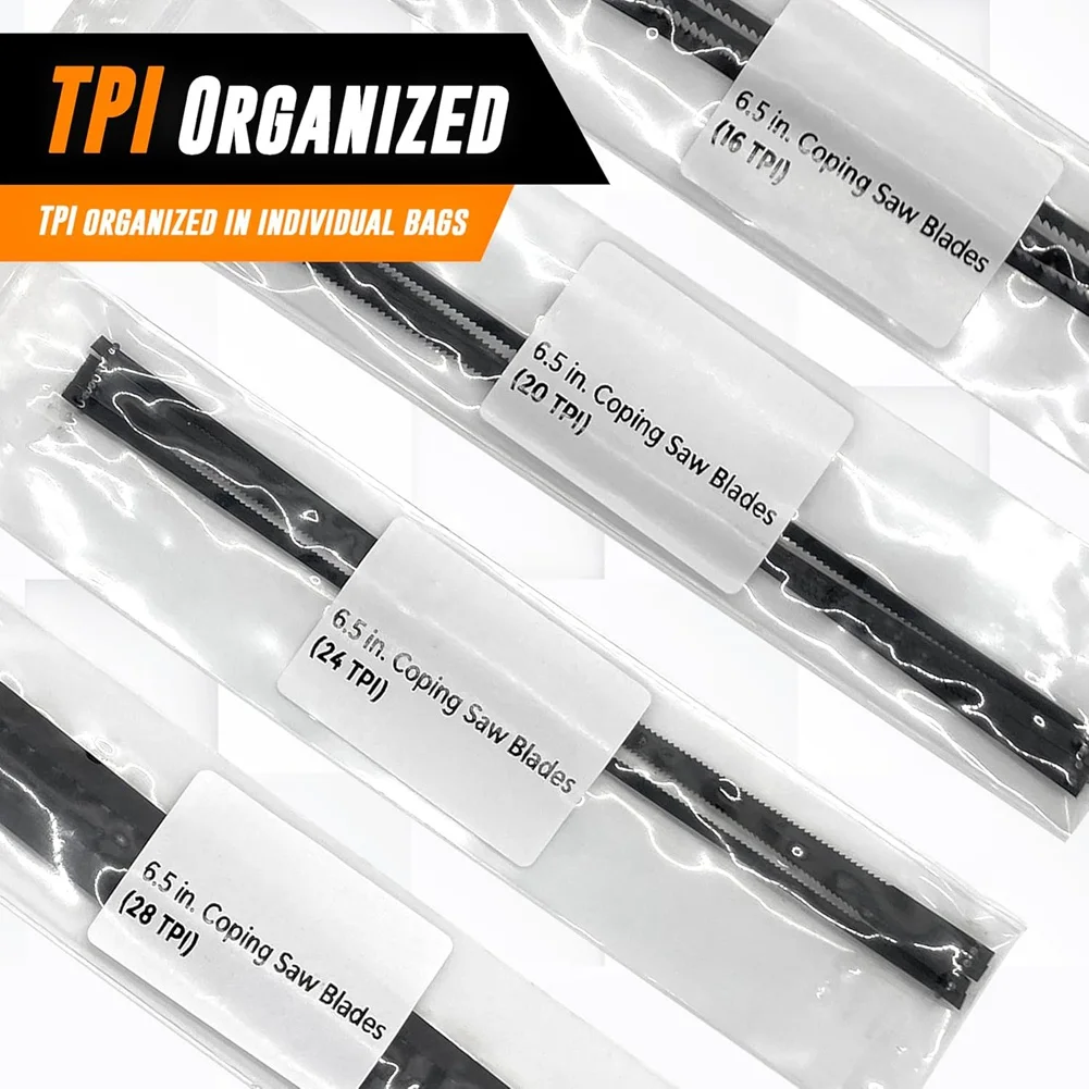 ABDJ-Hojas de sierra para carpintería de 6-1/2 pulgadas, juego de repuesto de acero al carbono de grado, paquete de 16 unidades, para proyectos de bricolaje