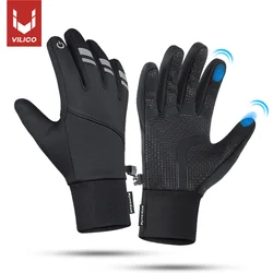 Guantes antideslizantes de silicona para ciclismo al aire libre, guantes gruesos, cálidos, a prueba de viento, transpirables, pantalla táctil, deportes, esquí, equitación, Invierno