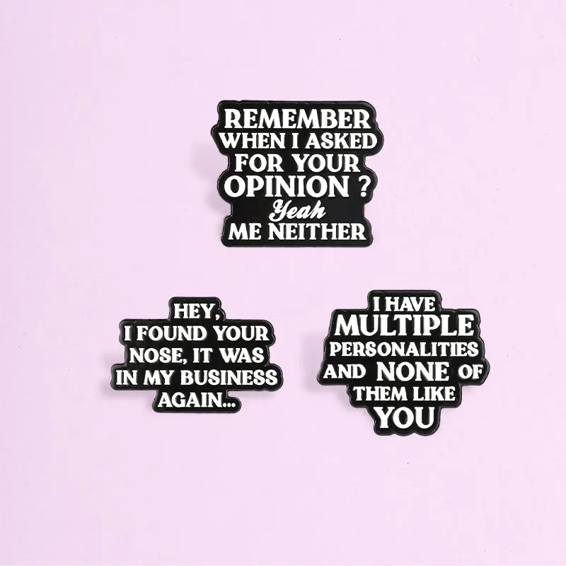 I Have Multiple Personalities Enamel Pins Set Funny Sarcastic QuoteEdgy Rude Slogan Lapel Badges Jewelry Gift For Friends