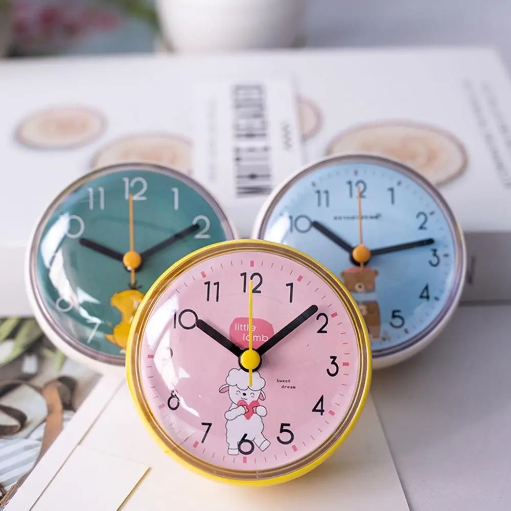 

Mini Sucker Wall Clock Bathroom Anti-Fog Waterproof 7cm Kitchen Toilet Small Quartz Table Clock