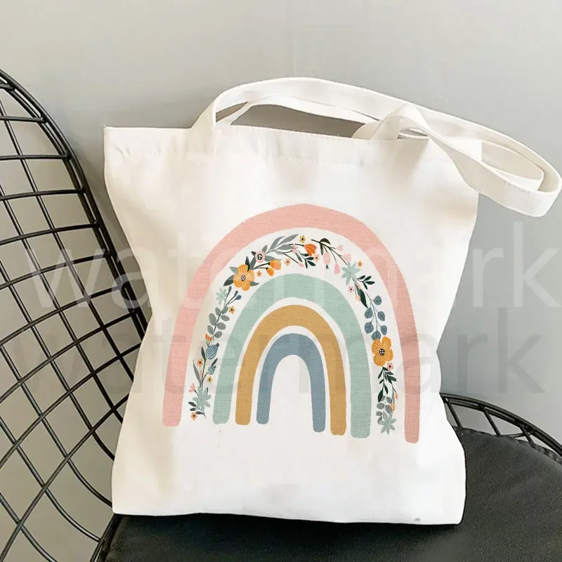 Bolsa de mano de arcoíris con nombre personalizado, regalo para el día de la madre, regalo para profesores