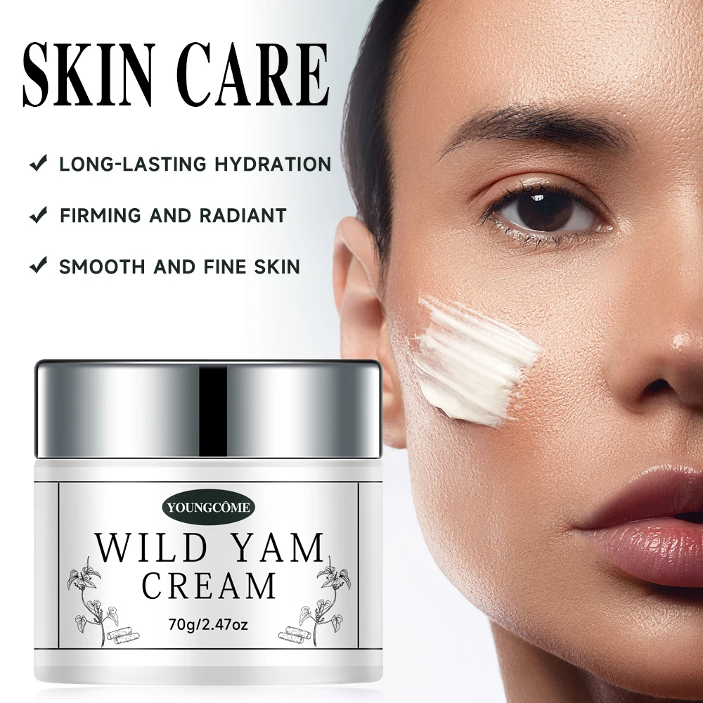 Crema de ñame salvaje que mejora la embotamiento de la piel, crema para el cuidado de la cara, hidratante, suave, extracto de raíz de ñame, esencia firme