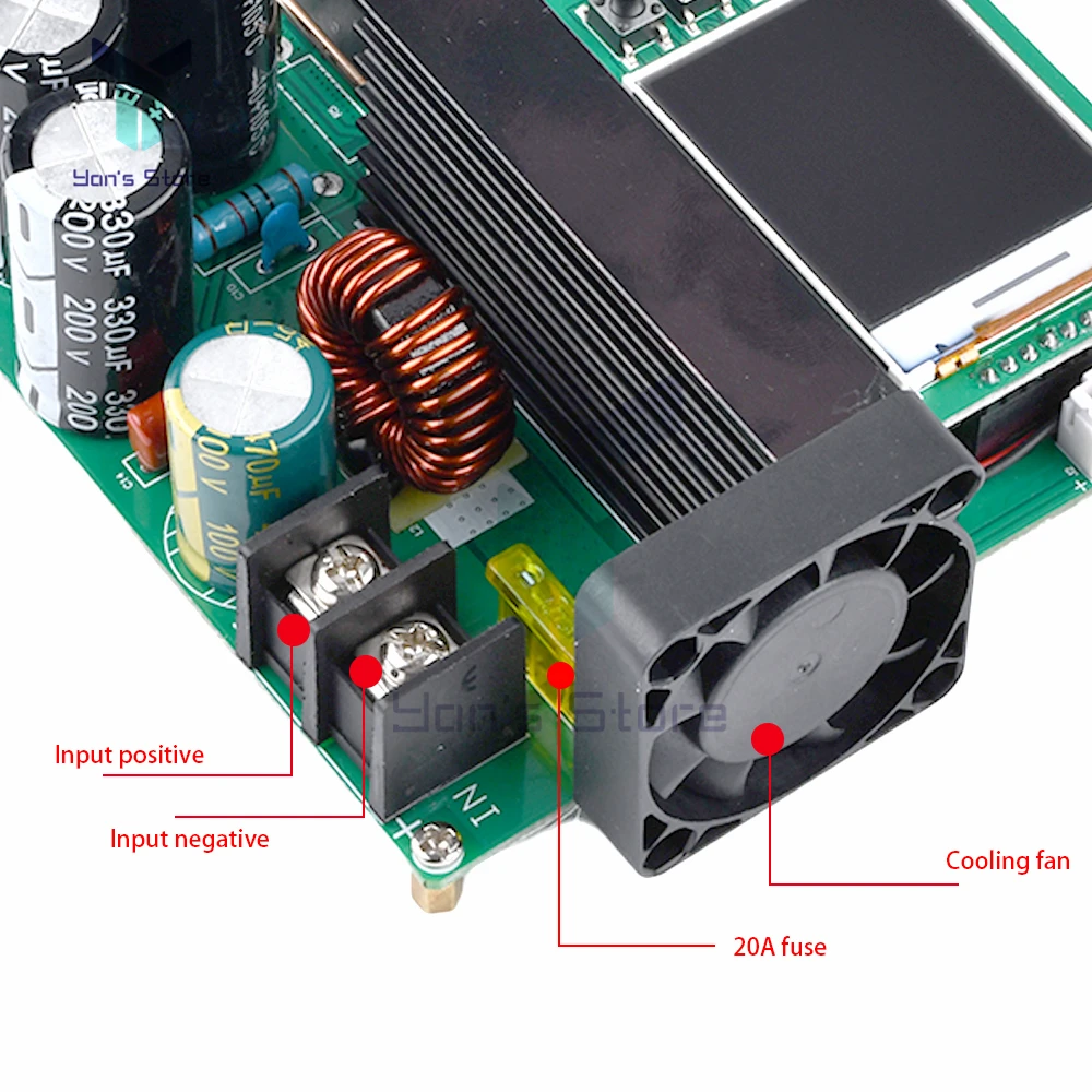 900W 15A Color LCD Digital CC CV Boost Converter Module DC-DC 9-60V a 10-120V Step up modulo di alimentazione regolatore di tensione