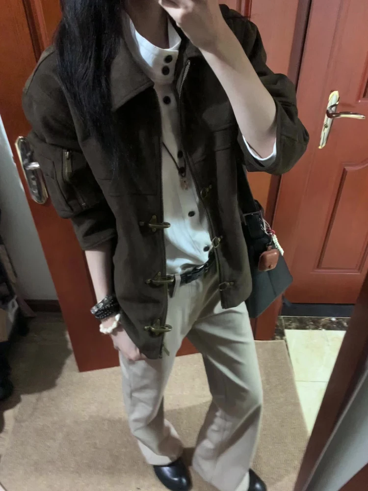 

Мужская рабочая одежда с воротником в американском стиле в стиле ретро Aircrt Bule или Jaet, винтажная рабочая одежда с воротником-стойкой, верхняя одежда на осень