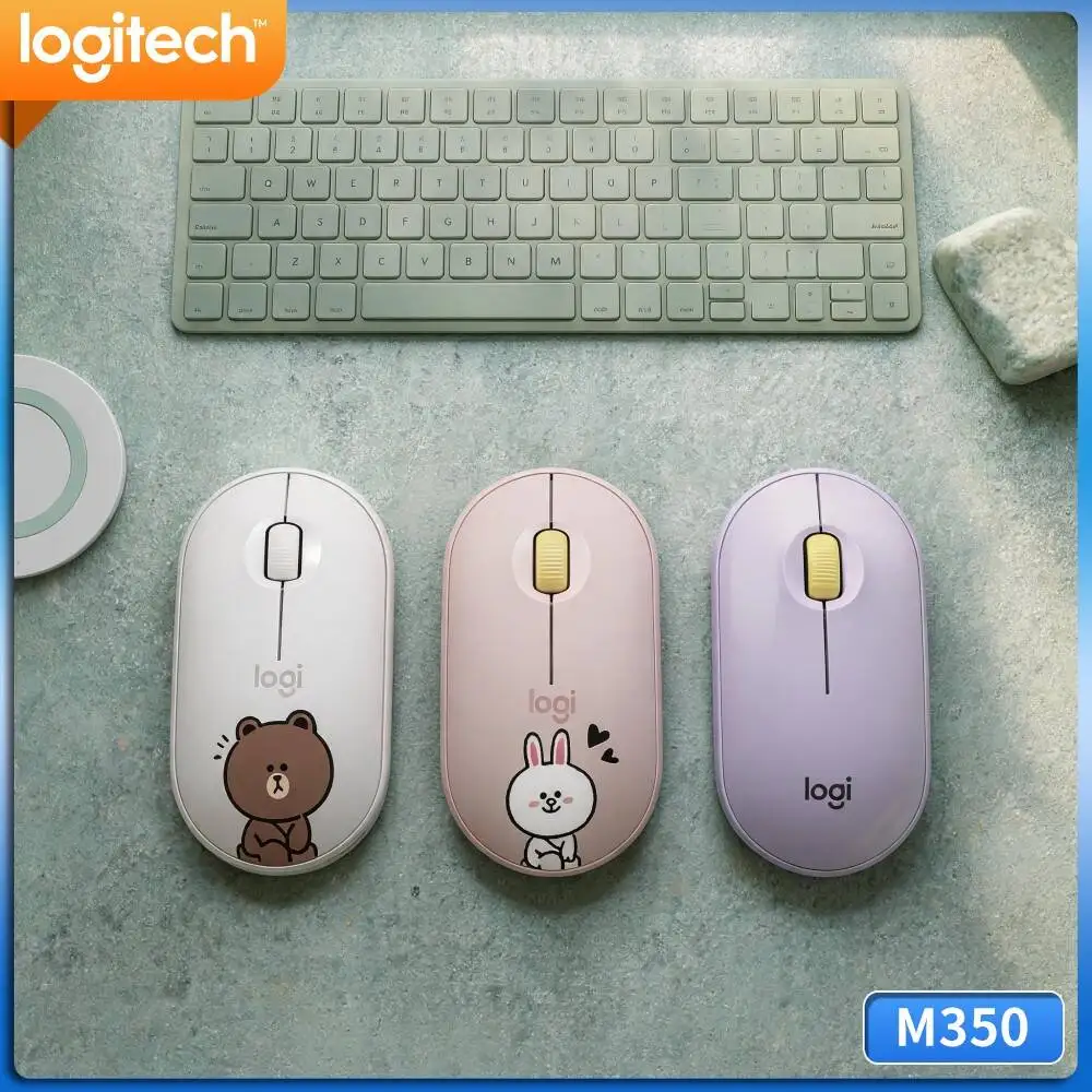 Logitech M350 PEBBLE Bluetooth 2.4G Wireless Mouse Dual Connect For Notebook PC Tablet Home Office Travel Use