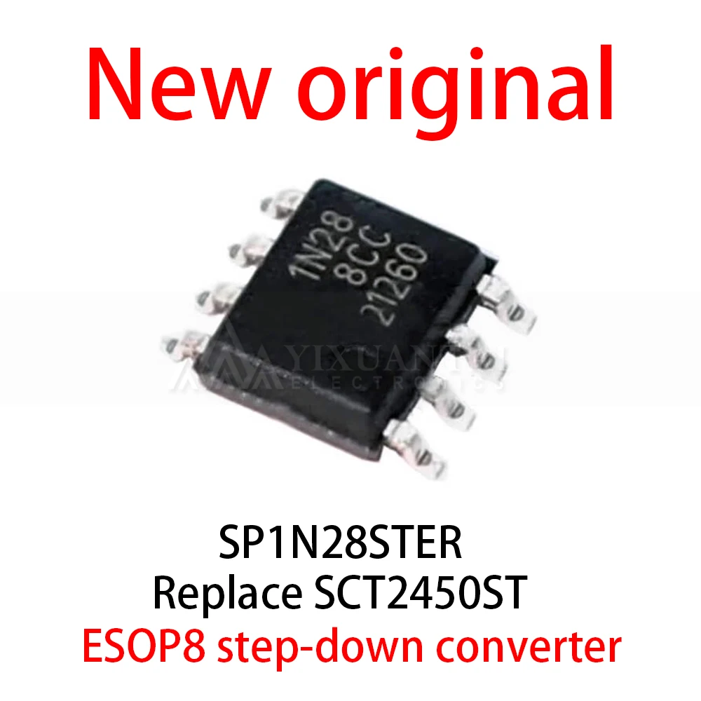 10Pcs/ Lot New original genuine SP1N28STER 1N28 ESOP8 step-down converter replaces SCT2450STER ﻿