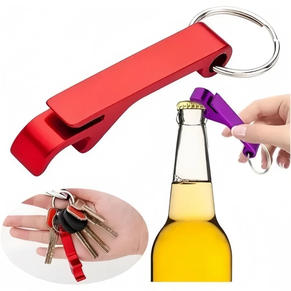 5pcs Multi Functional Aluminum Alloy Bottle Opener Keychain Beer Cans Beverage Bottle Opener Portable Party Activities Supplies