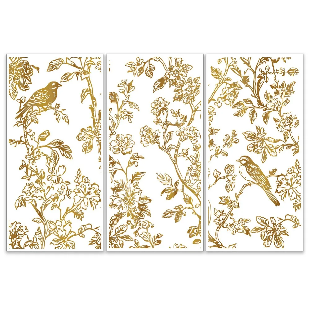3pcs/Set Flowers Rub on Transfers for Furniture and Crafts 6x12 inch Birds Plants Furniture Decals Silhouettes
