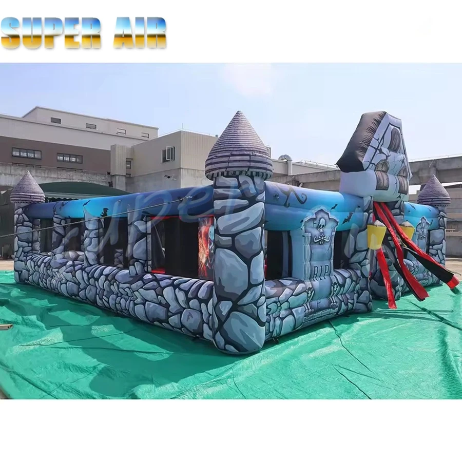 Spedizione aerea veloce a porta, labirinto gonfiabile di Halloween per bambini