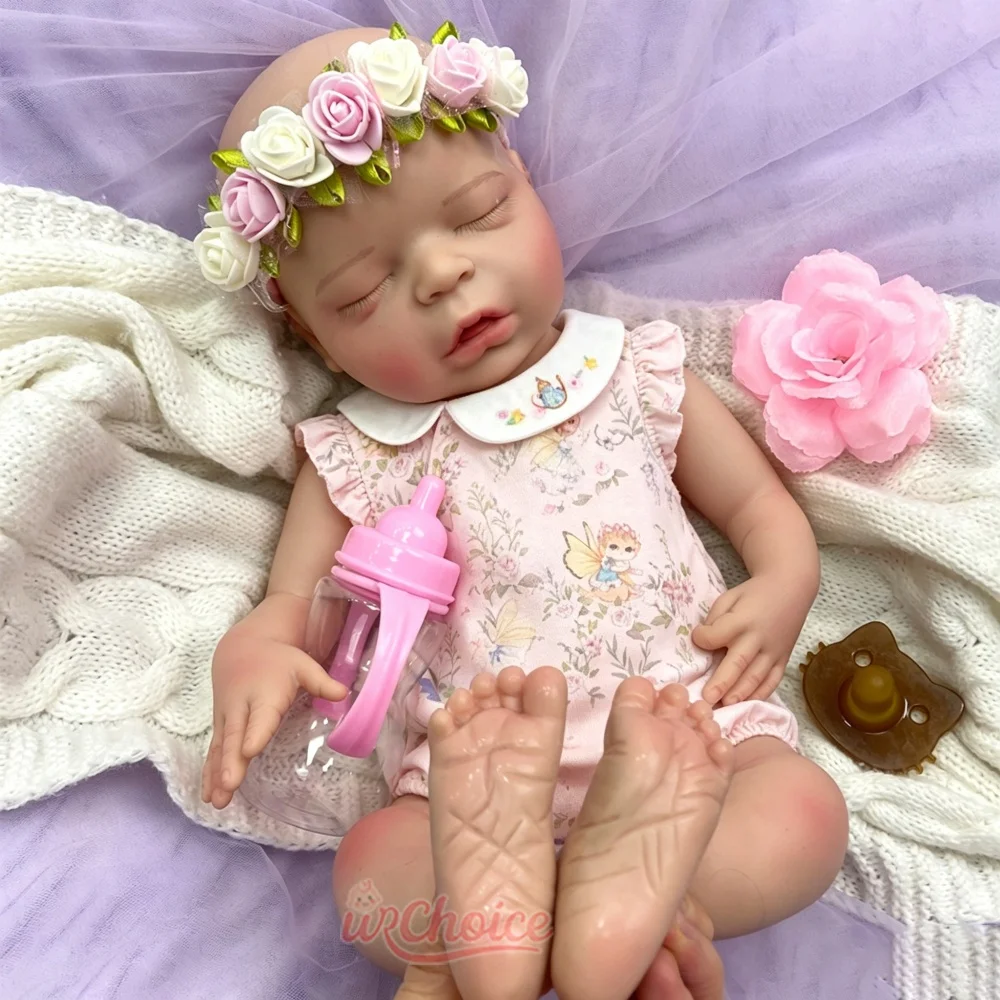 

45cm Realistic Silicone Reborn Baby Girl Washable Doll True Newborn Structure Professional Model For Educational Display