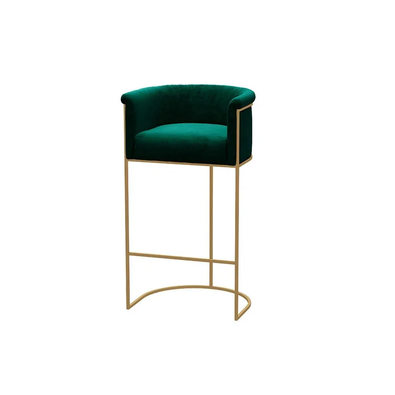 Hoge keukenbarstoelen Fluweel Goud Kruk Moderne luxe ontspannende barstoelen Metalen fauteuil Sedie Scandinavisch meubilair