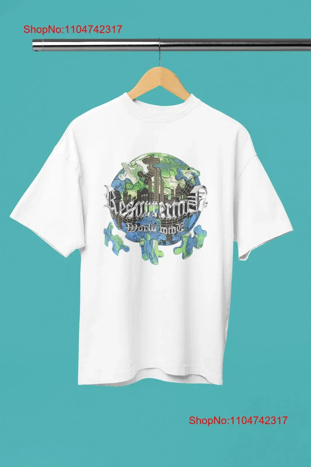 Resurrection dans le monde entier t-shirt vintage lavé étiré polyvalent haut pour un usage quotidien vêtements de créateurs mode respirant