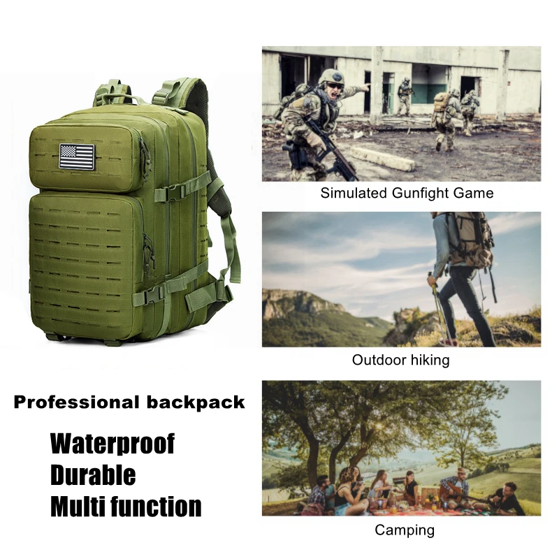 35/45/50L 900D Nylon Waterproof Backpack Outdoor Military Rucksacks Tactical Sports Camping Hiking Trekking Fishing Hunting Bag