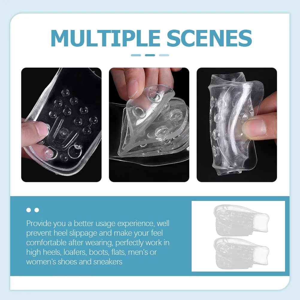 

1 пара стельок для увеличения роста, премиум-класса, моющиеся, 5-слойные, с амортизацией, для туфель на высоком каблуке, лоферов, ботинок, балеток, кроссовок