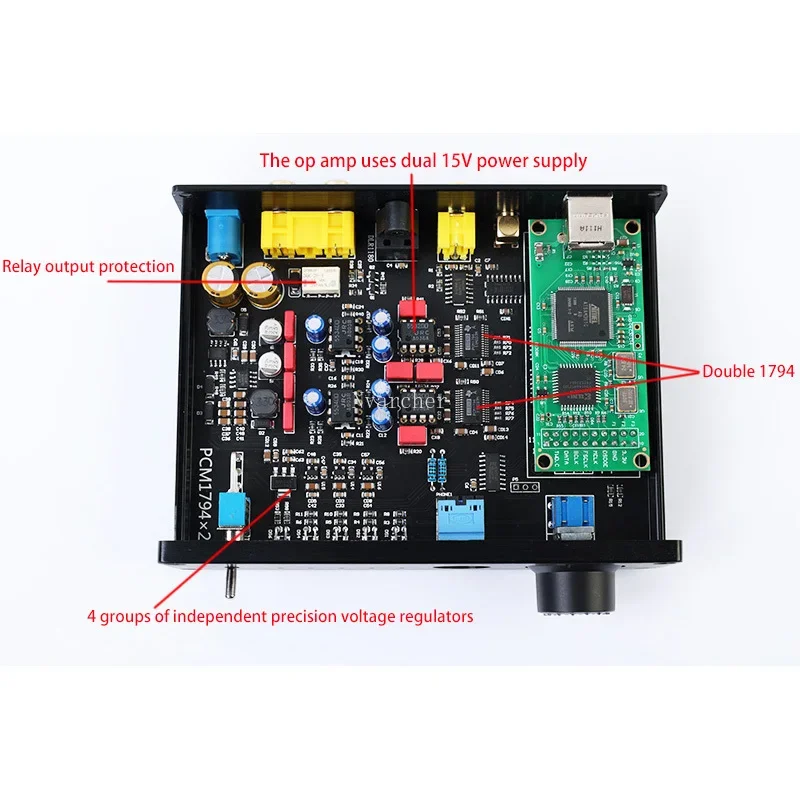 Nvarcher touristes PCM1794 radiateur USB optique coaxial Bluetooth 5.1 sat AC APTX-HD carte son sans perte