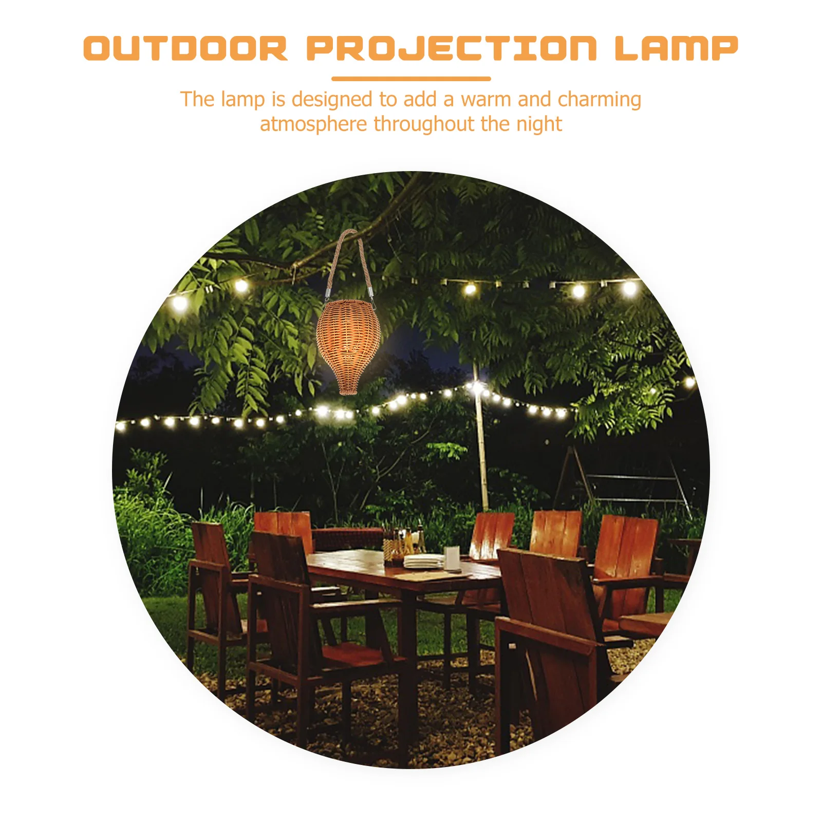 Solar Powered Plastic Garden Light Yard Decorative Lamp Warm Atmosphere Creative Design Outdoor Projection L