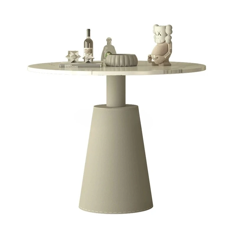 

Italian minimalist round marble dining table small household leisure negotiation table