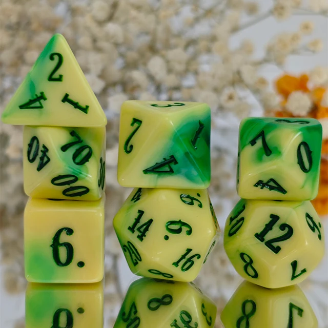 Entertainment Games Cheap Price DND Dice Set Acrylic Blend Color 7Pcs/set Board Games Role-playing Dice Set Digital Dice Games view 4