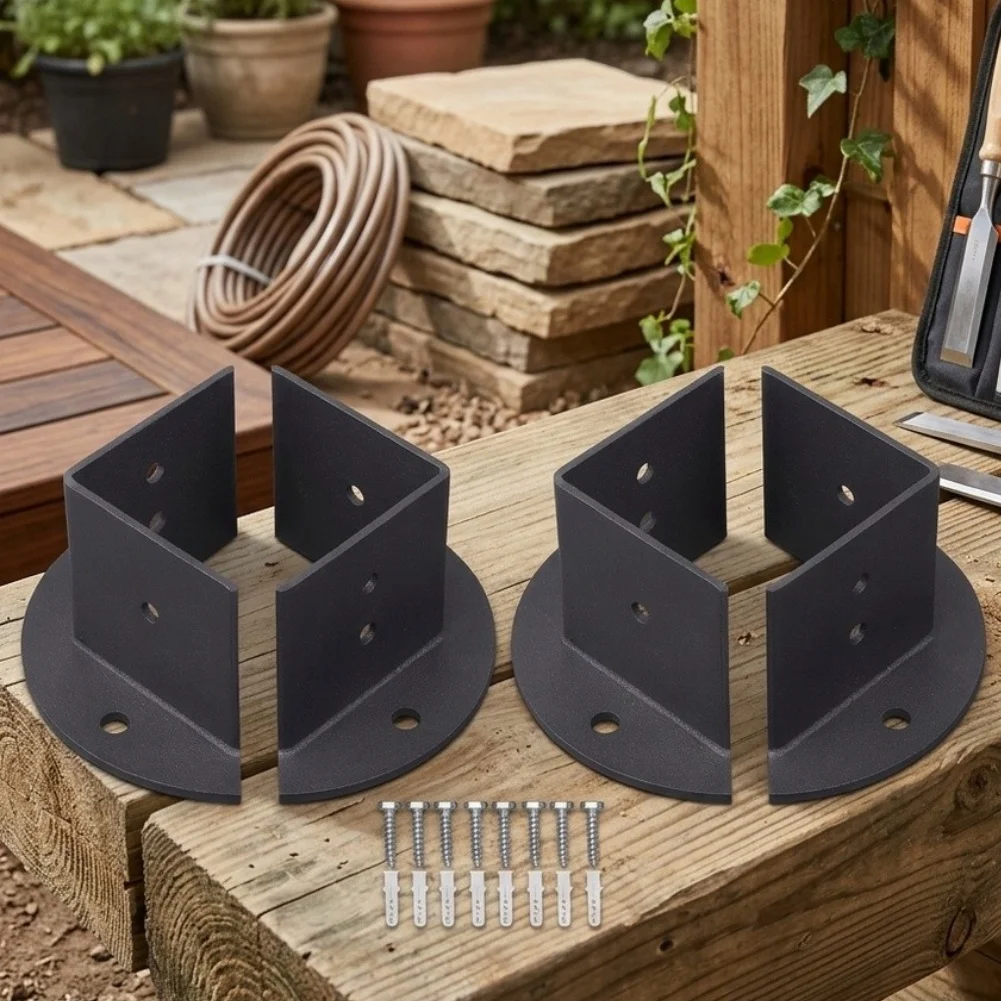 Reliable Post Base Brackets for 2x2 for 4x4 6x6 Inch Posts Innovative Design for Secure Deck Installations Reliable