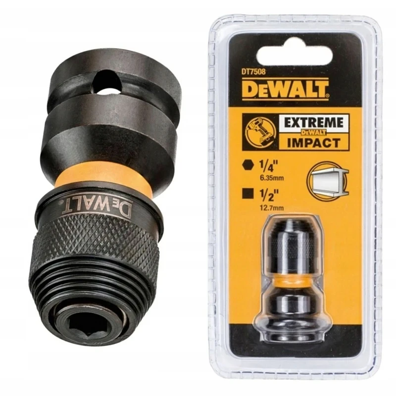 DEWALT DT7508 محول 1/4 "عرافة إلى 1/2" مربع تأثير للصدمات المفتاح الكهربائي محول وجع محول أداة السلطة الملحقات