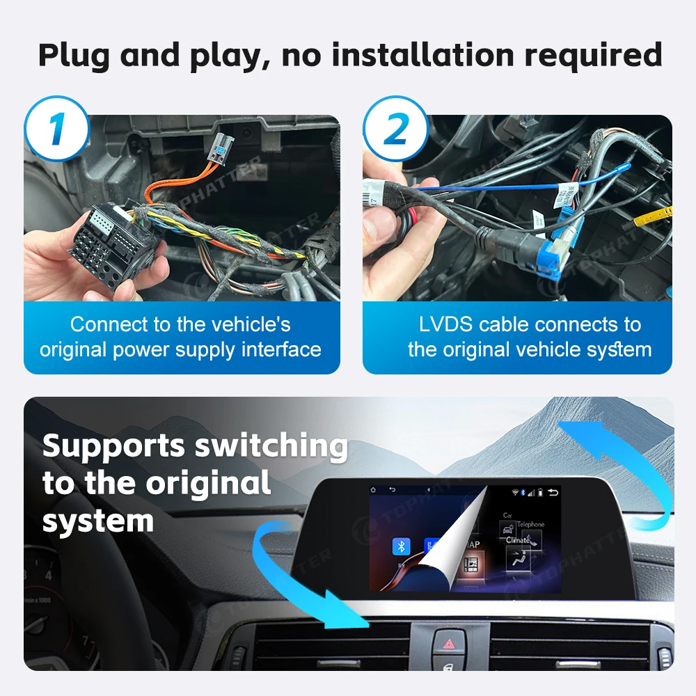 محول CarPlay Android Auto اللاسلكي الكل في واحد لسيارة BMW X3/X4، موسيقى ملاحة شاشة الهاتف بدون خياطة مع AirPlay.