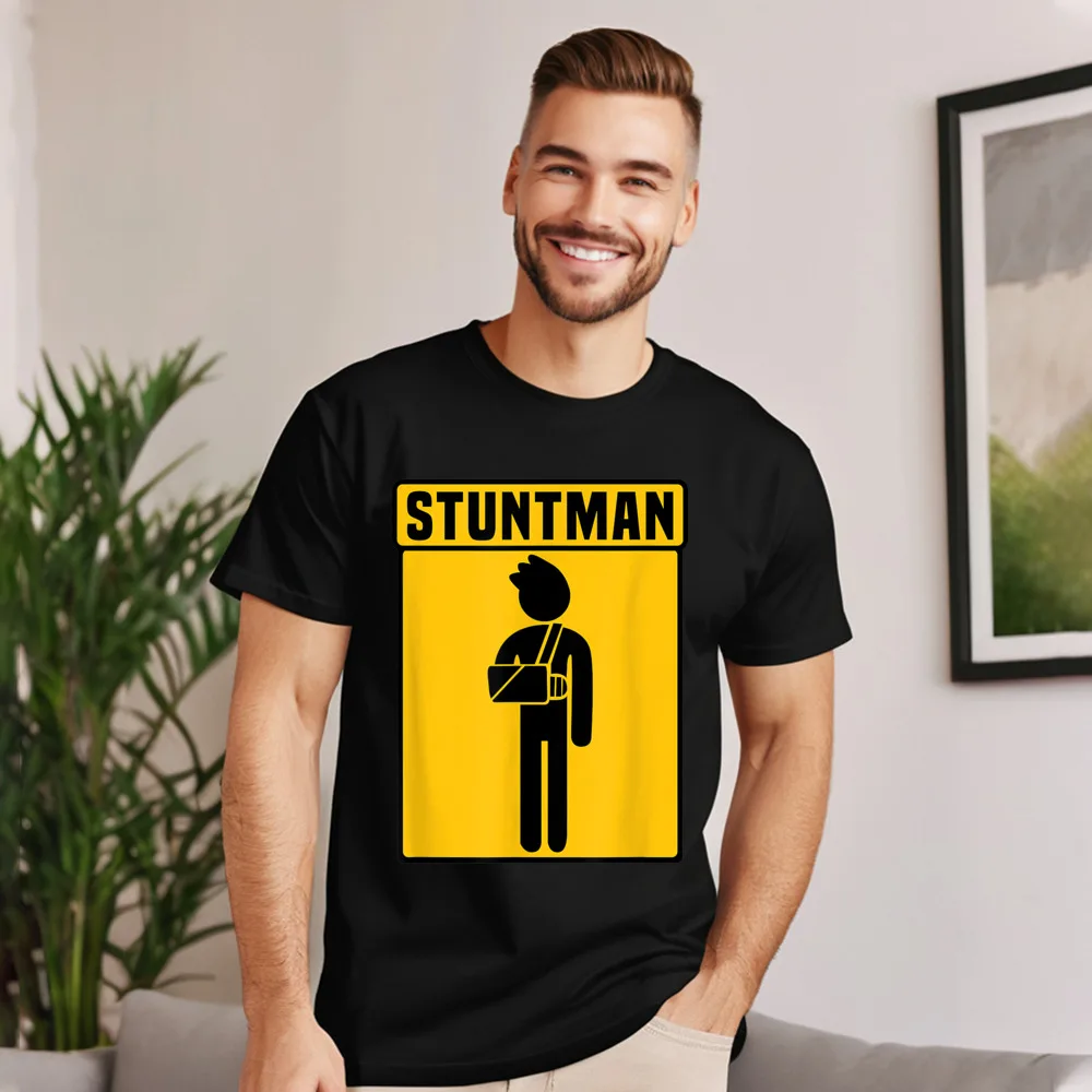 Normal Funny Stuntman T-shirt Stunt Arm T Shirts for Men Latest Mother Day Round Collar Premium Cotton T Shirts Tee-Shirts