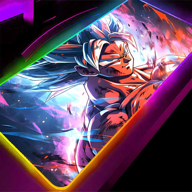 لوحة ماوس RGB Dragon Ball Trunks سجادة كبيرة من نوع سرعة الكمبيوتر لمشغلات الرياضات الإلكترونية ولوحة مفاتيح الكمبيوتر المحمول LED ولوحة الماوس المكتبية #1